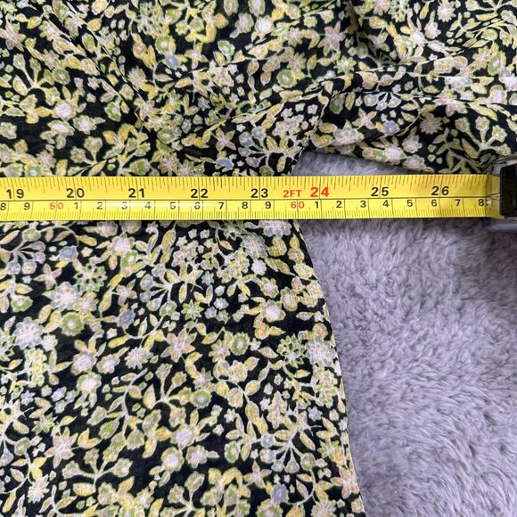 Free People Lela Green Coral Floral Long Sleeve Shirt Size Small - Picture 8 of 12